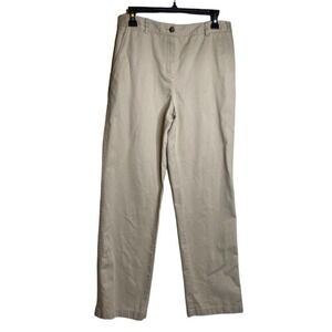 L L Bean Classic Fit Twill Khaki Pants Women’s Size 8 Tan Beige